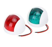 Aramox Luce di navigazione per barca, 1 paio di luci di segnalazione laterali arrotondate, impermeabili, 12V, rosso + verde, LED