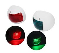 Aramox Luce di segnalazione di navigazione, coppia di luci di segnalazione LED rosso verde sferico Luce di navigazione per barche impermeabile DC12V-24V 3W, bianco e nero (bianco)