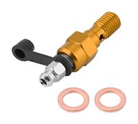 Aramox M10x1.0mm Motocilindro del Freno del Motociclo Cilindro della Pinza del Capezzolo Vite di Spurgo e Tappo della Polvere(Gold)