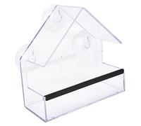 Aramox Mangiatoia Automatica per Uccelli Mangiatoia per Uccelli da Appendere in Plastica con 3 Forti Ventose per con Finestra Trasparente 5,9 X 5,8 X 2,4 Pollici per Osservazione degli nel Cortile del