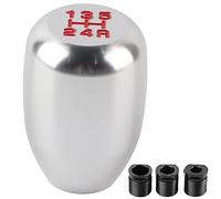 Aramox Manopola a Spostamento a 5 velocità, Leva del in Metallo con 3 Adattatori per Veicoli Manuali, Facile Installazione e Adattamento Universale (SILVER)