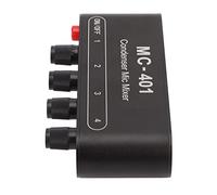 Aramox Miscelatore Microfonico 4 In 1 Out, Mixer Stereo Portatile | Alloggiamento in Lega di Alluminio, Controllo Volume Indipendente, Interfaccia da 3,5 Mm per Microfono a Condensatore, PC,