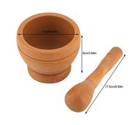 Aramox Morta Set di Pestelli in Plastica di Plastica Ergonomica Smerigliatrice a Doppio Lato 11 Cm Ideale per Erbe e Pillole (Legna)
