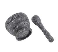 Aramox Morta Set di Pestelli in Plastica di Plastica Ergonomica Smerigliatrice a Doppio Lato 11 Cm Ideale per Erbe e Pillole (Pattern di granito)
