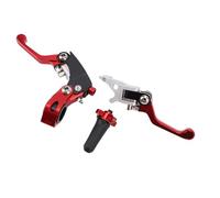 Aramox Motocicli Leva della Frizione del Freno, Disegno Ergonomico in Lega di Alluminio, Leggero e Resistente per Manubri 21 Mm Compatibili con Bici Sporche ATV YZF CRF (rosso)