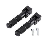 Aramox Motorcycle Folding Footrests, Universal 90-Degree Aluminum Pedals with 8mm Support Rod, Black Pedals Set for Electric and Standard Bikes