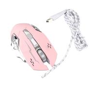 Aramox Mouse da Gioco Cablato, 4 DPI Regolabili Fino a 3600 (PINK) | Design USB ottico 6, luce a respiro misto RGB, impugnatura in ABS resistente al sudore, silenzioso per l\'ufficio della