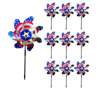 Aramox Mulino a dai Colori Distinti 7 Pezzi Decorazione Fattoria Mulino a per Uccelli Repellente Materiale Pet Resistente alla Pioggia Argento