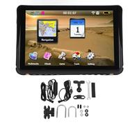 Aramox Navigatore GPS Dispositivo di Navigazione GPS per Moto 7 Pollici con Navigazione Vocale in Tempo Reale in Oltre 40 Lingue Trasmettitore FM Lane Assist per Auto, Camion, Bici