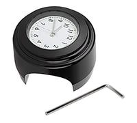 Aramox Orologio per manubrio moto, montaggio per manubrio per moto Accessori per orologio al quarzo impermeabile(Black White Dial)