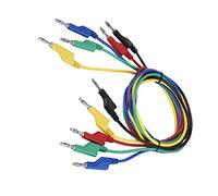 Aramox P1036 Cavo con Spina Ad Alta Tensione 5 Pezzi 1M 4mm Cavi di Prova a Banana a Doppia Testa per Test di Laboratorio Elettrico Multimetro con Coperture Isolate