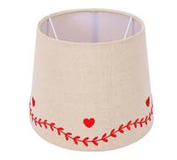 Aramox Paralume in Tessuto per E27 E14, 6,5"x 8,46"x 6,5" (rosso) | Paralume per Lampada da Comodino, con Anello Adattatore, Ferro Robusto, Lino Resistente, Ricamo Delicato, per Camera da Letto