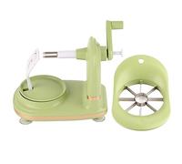 Aramox Pelapatate a Manovella in Acciaio Inossidabile, Macchina per Sbucciare la Frutta in PP con Taglierina per Sbucciare Velocemente e Facilmente (verde chiaro)