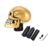 Aramox Pomello del per Auto Pomello del con Teschio in Resina Colata a Freddo Manuale Universale con Adattatori da 8 Mm 10 Mm 12 70 per Driver di Modifica degli Interni dell'Auto (GOLD)