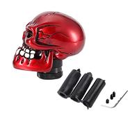 Aramox Pomello del per Auto Pomello del con Teschio in Resina Colata a Freddo Manuale Universale con Adattatori da 8 Mm 10 Mm 12 70 per Driver di Modifica degli Interni dell'Auto (rosso)