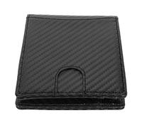 Aramox Portafoglio da Uomo con Fermasoldi, Porta Carte Sottile con Blocco Tasca Frontale in Fibra di Carbonio Portafoglio in Pelle Sottile per Biglietti da Visita Fatture (BLACK)