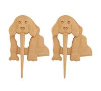 Aramox Pperino Malato di Dog di Legno, Delicata Spilla per Animali Decorativi per Abiti da Donna, 2 Pezzi