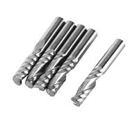 Aramox Punte per Fresatura 5 Pezzi con Gambo 6 Mm a Scanalatura Singola, Punte per Fresatura CNC in Carburo di Tungsteno per Legno Alluminio Acciaio, Lunghezza di Taglio 6 Mm 22 per Circuiti