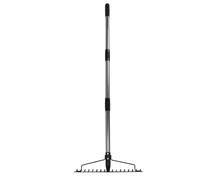 Aramox Rastrello da Giardino, Strumento Multifunzionale e Durevole con Testa Regolabile per Allentare il Terreno e Raccogliere Foglie, 17 Denti per Lavori in Giardino, Ferro, Materiale in Acciaio