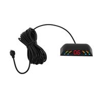 Aramox Retromarcia Parcheggio Auto, Display LED 4 Sensori (Black) | Campo di rilevamento 0,3-2,0 m, avviso battito cardiaco, display a 2 cifre, barra luminosa a 7 colori, custodia in ABS da