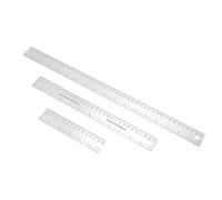 Aramox Righelli in Metallo con Retro in Sughero Righelli in Acciaio Inossidabile 3 Pezzi con Supporto in Sughero Pollici e Metri Metrici Bordo Dritto Antiscivolo per Studenti Artisti Designer