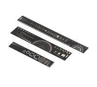 Aramox Righello per Ingegneria PCB, Righello per Scala PCB Placcato Oro 15 Cm 20 Cm 25 con Angolo in Pollici SMD Pacchetto Trapano Riferimento per Ingegneri Elettronici Hobbisti