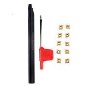 Aramox S10KSCLCR06 Portautensili per Tornitura, 10 Inserti CCMT060204HM YBC251 con Chiave, per Elevata Resistenza Alla Presa