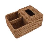 Aramox Scatola per Fazzoletti in Rattan Decorativa Fatta a Mano, Portaoggetti con Telecomando per Bar di Famiglia e Ufficio