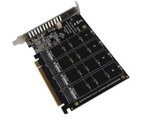 Aramox Scheda Adattatore M.2 NVME a PCIE, Scheda di Espansione a 4 Porte per SSD con velocità 32 Gbps, Ideale per Giochi e Trasferimento Dati (f44)