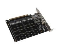 Aramox Scheda Adattatore PCIE M.2 Convertitore SSD NVMe a 4 Porte a PCIE X16 con Indicatori LED per Espansione Ad Alta velocità su Schede Madri (f44)