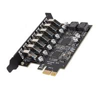 Aramox Scheda di Espansione PCIE a 7 Porte, Scheda Frontale USB 3.2 GEN1 in Metallo con velocità di 5 Gbps, Perfetta per Giochi e Trasferimento Dati