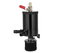 Aramox Serbatoio dell'Olio per Auto Universale in Lega di Alluminio con Kit di Accessori a 2 Porte - Nastro Nero, Blu, Rosso (Nero)