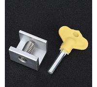 Aramox Serratura per Finestra Serratura per Finestra Scorrevole in Lega di Alluminio Set da 10 con Chiavi 3x2,5 Cm Senza Foratura Tappo per Riutilizzabile per Finestre Scorrevoli in Alluminio