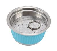 Aramox Set di Capsule di caffè Riutilizzabili, Tazza Filtro per Capsule di caffè Ricaricabili in Acciaio Inossidabile con Pressino, Estrazione Uniforme, Coperchio in Silicone, 53 Mm X 35 Mm, per Uso