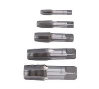 Aramox Set di Maschi NPT da 5 Pezzi, Strumento di Filettatura in Acciaio Al Carbonio, Design di Precisione per la Riparazione della Filettatura di Tubi, da 3/4 Pollici a 1/8 Pollici per Fai da Te e