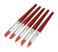 Aramox Set di Spazzole per Punta di Gomma Rossa, Strumenti Intaglio in Legno e Silicone per Sculture di Argilla, Ideali per i Progetti di Manicure e Arte Fai -da -te