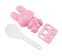 Aramox Set di Stampo di Riso Sushi di Coniglio con Scoop, Pp Cartone Animato Produttore di Onigiri per Bambini Kit Stampo a Forma di Coniglio Carino per Artigianato Fai da te (PINK)