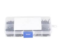 Aramox Set di Viti Autofilettanti in Acciaio Al Carbonio da 800 Pezzi M2, Testa Svasata a Croce Piatta, con Custodia Trasparente, per Uso Professionale e Fai-da-te