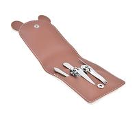 Aramox Set Tagliaunghie Portatile da 5 Pezzi in Acciaio Inossidabile, Kit Manicure Portatile con Lima per Unghie, Clip per Tagliare le Sopracciglia, Manico Antiscivolo, Custodia Compatta in PU per