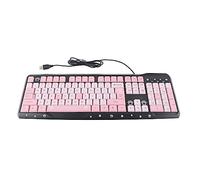 Aramox Silent Keyboard, USB Wired Membrane Keyboard with Adjustable Stand, 104 Keys QWERTY Layout for Laptop Home Office Gaming