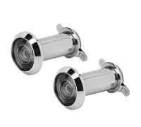 Aramox Spioncino per Porta R da 220 Gradi 2 Pezzi con Visore Grandangolare con Coperchio Posteriore per Porta Spessa 1,4-2,4 Pollici (Argento semplice 16, apertura 16-19, spessore)