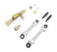 Aramox Strumento per della Valvola CA Strumento di Rimozione del della Valvola della in Ottone di Installatore di Installazione con Doppia Dimensione SAE 1/4in e 5/16in per R22 R12 R407 R410 R404