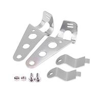 Aramox Supporto Faro Moto da Corsa, Set 2 Pezzi, Staffe per Forcella 28-34mm, Argento