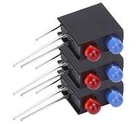 Aramox Supporto LED in Plastica, Supporto LED a Doppio Foro con Cornice per da 3 Mm, Base Curva Nera a 90 Gradi, 94 V 2 94 V 0 Plastica, per Pannello Indicatore PCB per Uso Industriale