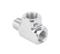 Aramox T-Connector 3-Way Brass Manometer Adapter 1/8 BSPT Thread for Hydraulic and Pneumatic Pressure Sensors, Fuel Air Oil Water Gauge Fitting