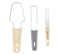 Aramox Taglia-anguria Efficiente, Strumento per Forchetta da Frutta in Acciaio Inossidabile, per Feste in Casa, Campeggio, Fetta di Melone 3 in 1, Cucchiaio Diviso, Portatile e Leggero (Beige)