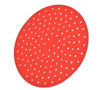 Aramox Tappetino per Friggitrice Rotondo Antiscivolo da 20 Cm Tappetino per Friggitrice in Silicone Fodere per Cottura a Vapore Antiaderente Lavabile Riutilizzabile per Casalinga (rosso)