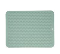 Aramox Tappetino Scolapiatti in Gomma Tappetino Scolapiatti 405 X 310 Mm Flessibile Resistente Al Calore per Piano di Lavoro o Lavello della per Appartamenti, Dormitori e Cucine Familiari (GREEN)