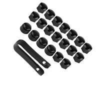 Aramox Tappi copridado a vite, 20 pezzi Coprivite auto 17mm Dado Ruota auto Protezione vite auto Tappo di copertura antifurto (Nero)