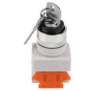 Aramox Tasto Interruttore Rotante Azionario, Interruttore di Blocco del Tasto di Sicurezza a 2 Posizioni Lay37-11Y/21 220V 5A Selettore Rotante con 2 Tasti per il Pannello di Controllo